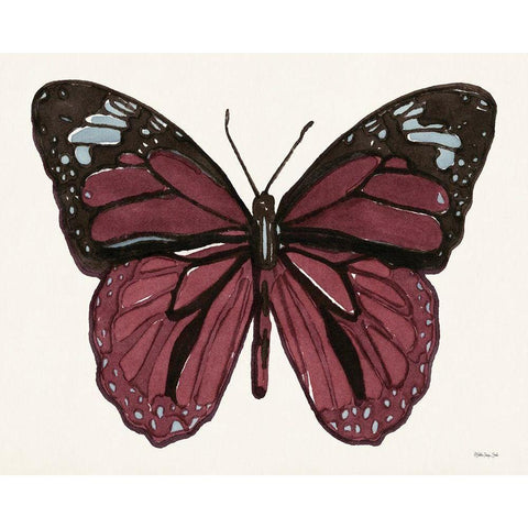 Papillon 6 Black Modern Wood Framed Art Print by Stellar Design Studio
