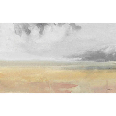 Vague Horizon 1 Black Modern Wood Framed Art Print with Double Matting by Stellar Design Studio