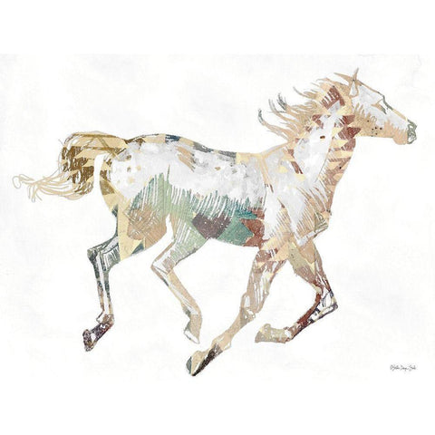 Navajo Horse 1 White Modern Wood Framed Art Print by Stellar Design Studio