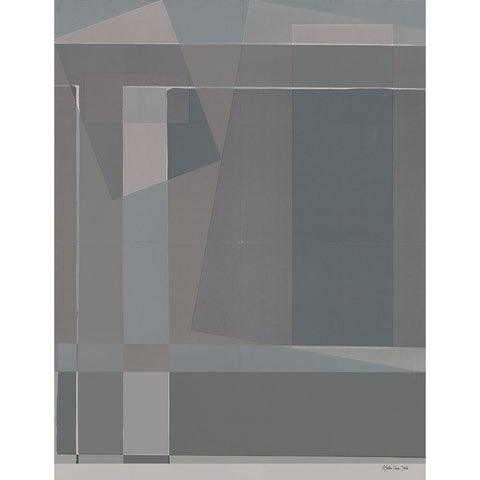 Blocks I     Black Modern Wood Framed Art Print with Double Matting by Stellar Design Studio