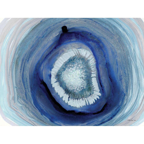 Shades of Blue Agate Black Modern Wood Framed Art Print by Stellar Design Studio