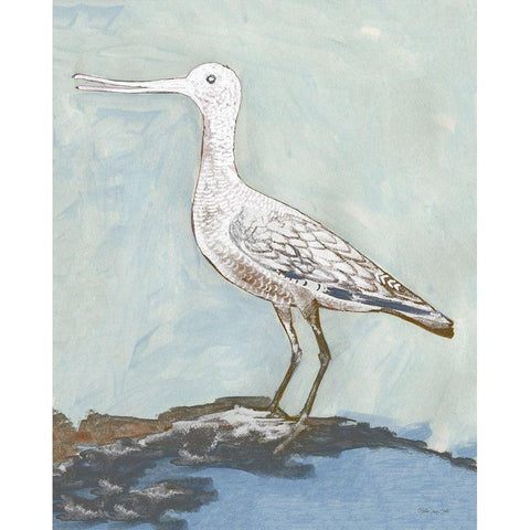 Sea Bird 2 White Modern Wood Framed Art Print by Stellar Design Studio