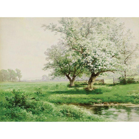 The Dreamy Field Black Modern Wood Framed Art Print by Seven Trees Design