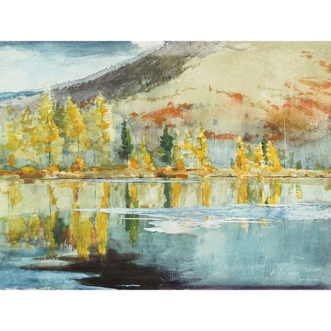 Peaceful Landscape Black Modern Wood Framed Art Print with Double Matting by Seven Trees Design