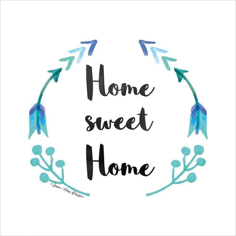 Home Sweet Home Black Modern Wood Framed Art Print by Seven Trees Design