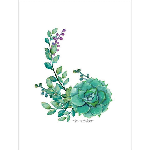 Succulent Plant I Black Modern Wood Framed Art Print by Seven Trees Design