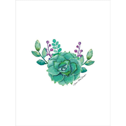 Succulent Plant II Black Modern Wood Framed Art Print by Seven Trees Design