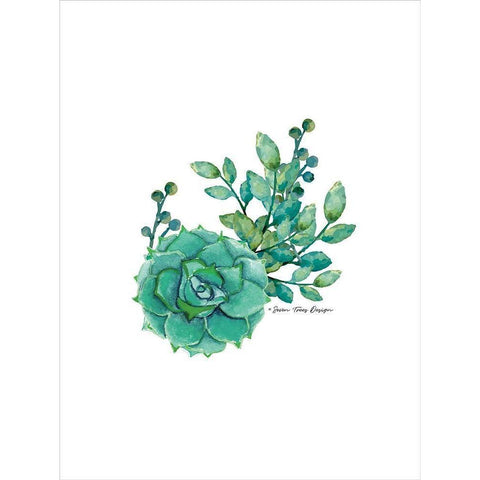 Succulent Plant III Gold Ornate Wood Framed Art Print with Double Matting by Seven Trees Design