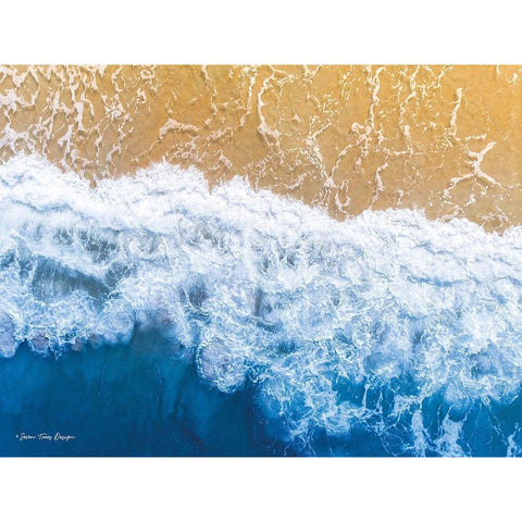 Ocean Meets Sand II Black Modern Wood Framed Art Print by Seven Trees Design