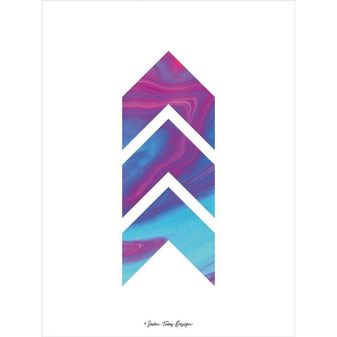 Marble Chevron Black Modern Wood Framed Art Print with Double Matting by Seven Trees Design