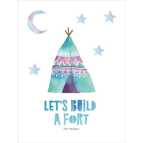 Lets  Build a Fort White Modern Wood Framed Art Print by Seven Trees Design