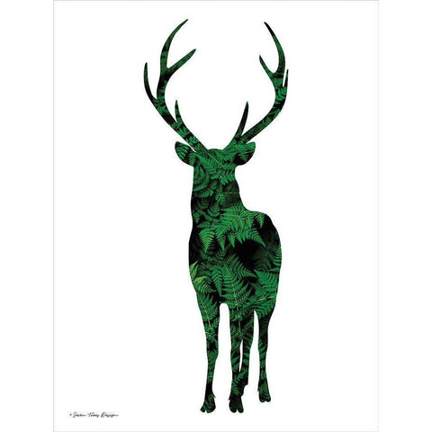 Forest Deer I Black Modern Wood Framed Art Print by Seven Trees Design