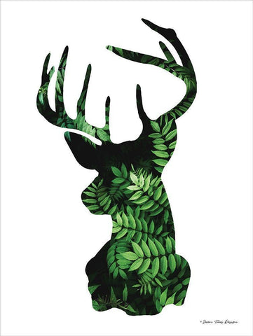 Forest Deer II Black Ornate Wood Framed Art Print with Double Matting by Seven Trees Design