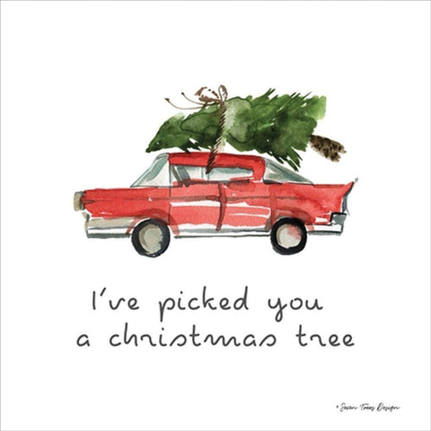 Ive Picked You a Christmas Tree White Modern Wood Framed Art Print by Seven Trees Design