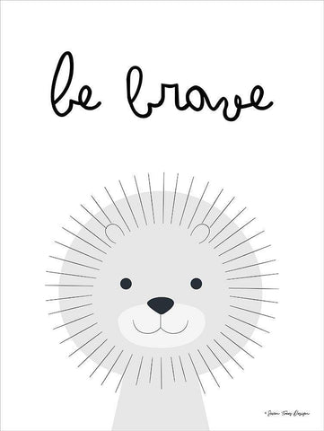 Be Brave Black Ornate Wood Framed Art Print with Double Matting by Seven Trees Design