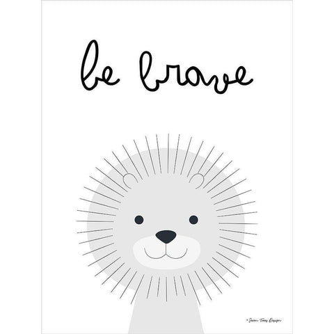 Be Brave Black Modern Wood Framed Art Print by Seven Trees Design