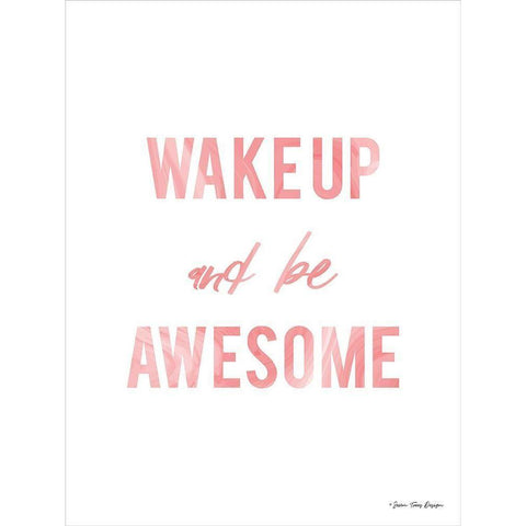 Be Awesome White Modern Wood Framed Art Print by Seven Trees Design