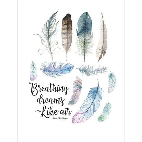 Breathing Dreams Like Air White Modern Wood Framed Art Print by Seven Trees Design