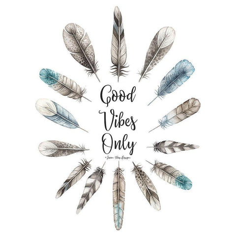 Good Vibes Only Black Modern Wood Framed Art Print by Seven Trees Design