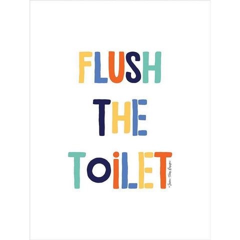 Flush the Toilet Gold Ornate Wood Framed Art Print with Double Matting by Seven Trees Design