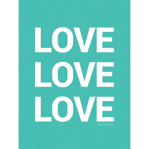 Love, Love, Love White Modern Wood Framed Art Print by Seven Trees Design