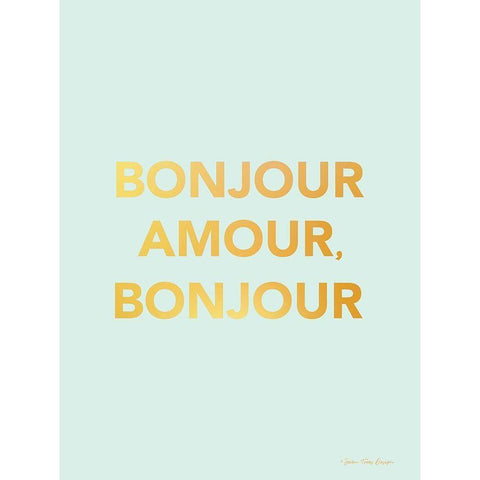 Bonjour Amour White Modern Wood Framed Art Print by Seven Trees Design