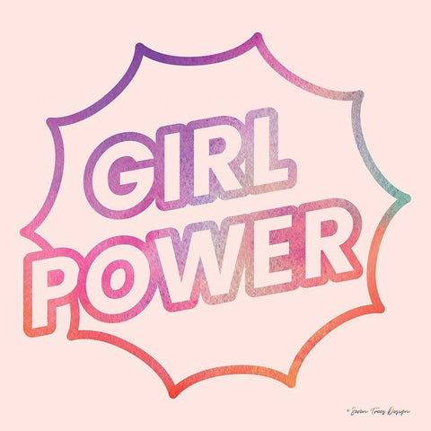 Girl Power I White Modern Wood Framed Art Print by Seven Trees Design