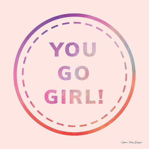 You Go Girl Black Ornate Wood Framed Art Print with Double Matting by Seven Trees Design