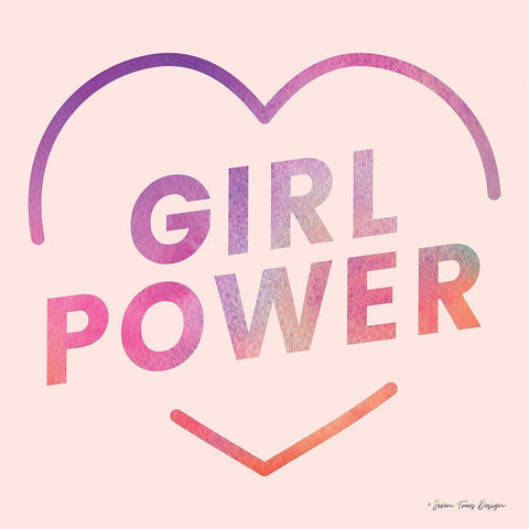 Girl Power III White Modern Wood Framed Art Print by Seven Trees Design