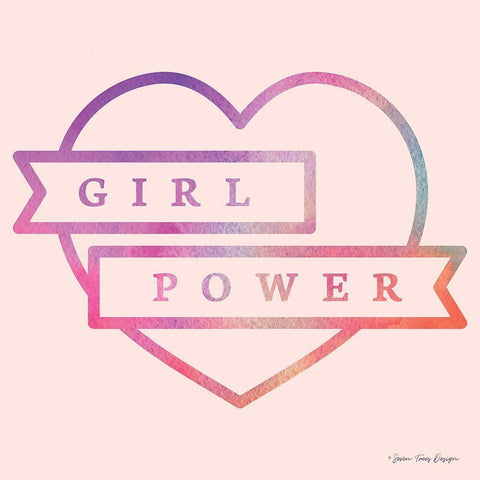 Girl Power IV White Modern Wood Framed Art Print with Double Matting by Seven Trees Design