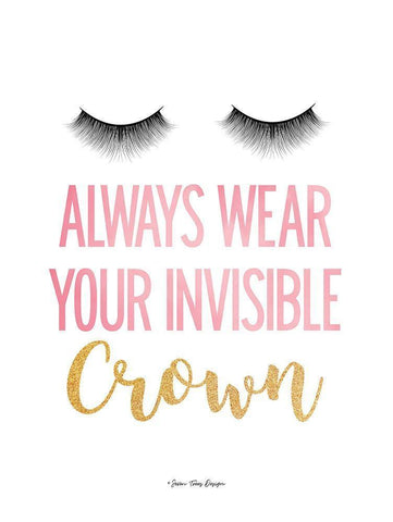 Always Wear Your Invisible Crown Black Ornate Wood Framed Art Print with Double Matting by Seven Trees Design