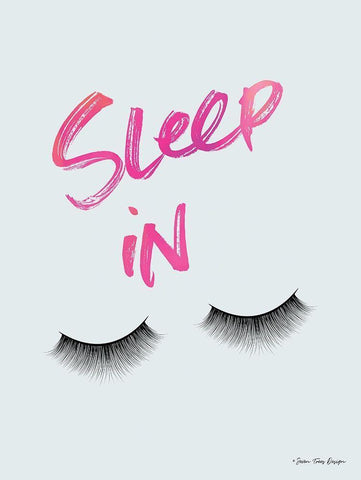 Sleep In White Modern Wood Framed Art Print with Double Matting by Seven Trees Design