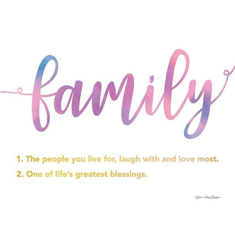 Family Gold Ornate Wood Framed Art Print with Double Matting by Seven Trees Design