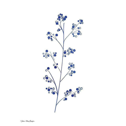 Blue Plant I Black Modern Wood Framed Art Print by Seven Trees Design
