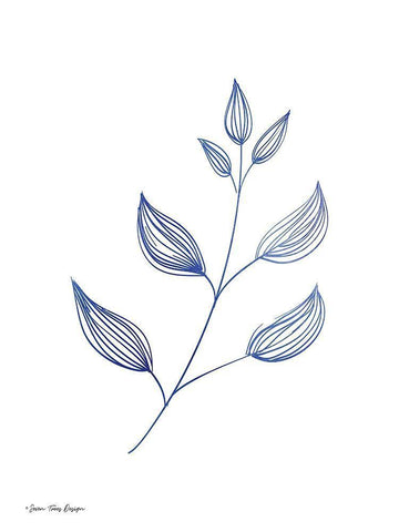 Blue Plant II Black Ornate Wood Framed Art Print with Double Matting by Seven Trees Design