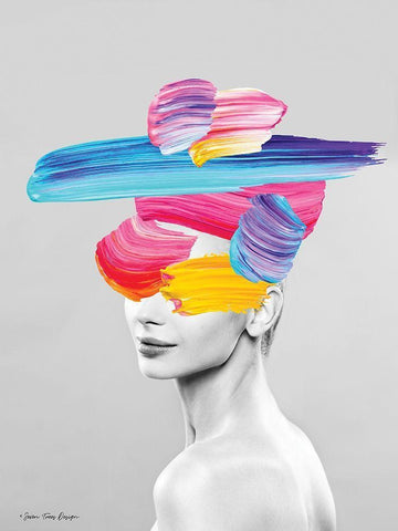 Beauty in Colors Black Ornate Wood Framed Art Print with Double Matting by Seven Trees Design