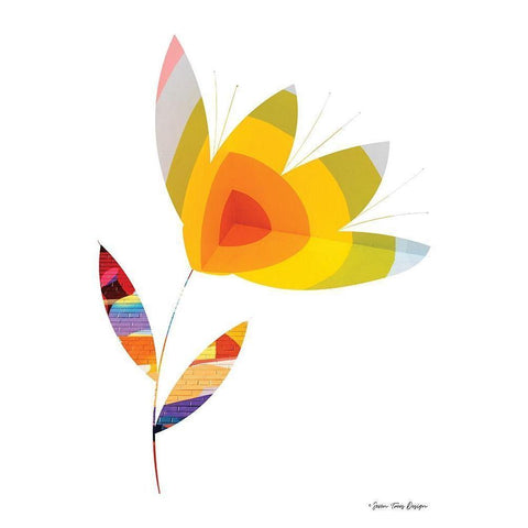 Street Art Flower I Black Modern Wood Framed Art Print by Seven Trees Design
