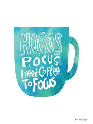 Hocus Pocus I Need Coffee White Modern Wood Framed Art Print with Double Matting by Seven Trees Design