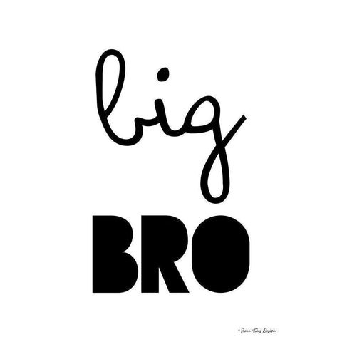 Big Bro White Modern Wood Framed Art Print by Seven Trees Design