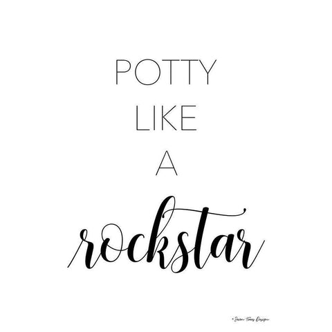 Potty Like a Rockstar White Modern Wood Framed Art Print by Seven Trees Design