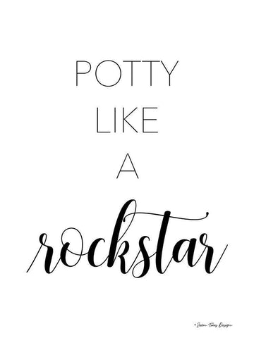 Potty Like a Rockstar White Modern Wood Framed Art Print with Double Matting by Seven Trees Design