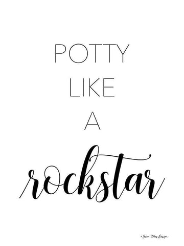Potty Like a Rockstar Black Ornate Wood Framed Art Print with Double Matting by Seven Trees Design
