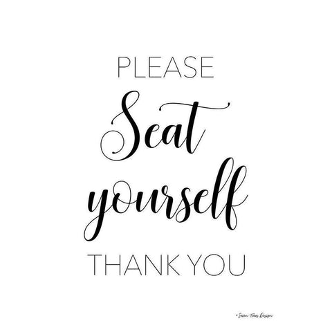 Please Seat Yourself White Modern Wood Framed Art Print by Seven Trees Design