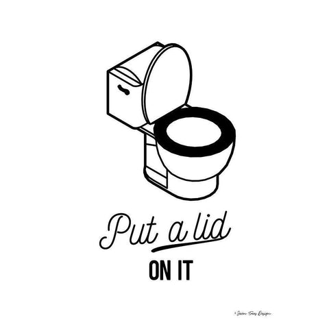 Put a Lid on It Black Modern Wood Framed Art Print with Double Matting by Seven Trees Design