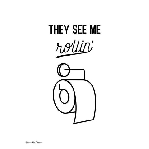 They See Me Rollin White Modern Wood Framed Art Print by Seven Trees Design