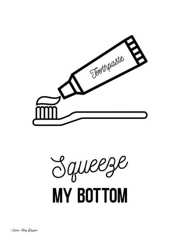 Squeeze My Bottom White Modern Wood Framed Art Print with Double Matting by Seven Trees Design