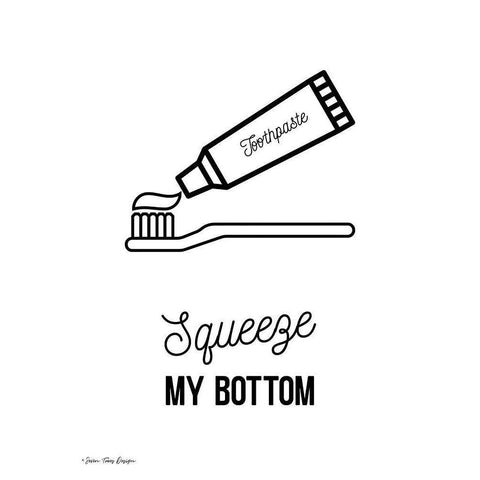 Squeeze My Bottom Gold Ornate Wood Framed Art Print with Double Matting by Seven Trees Design