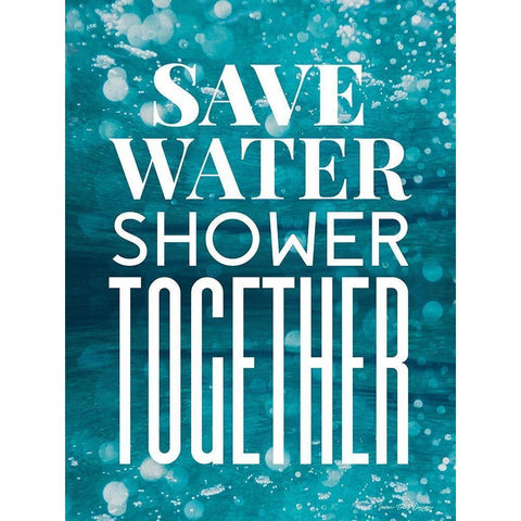 Save Water  Black Modern Wood Framed Art Print with Double Matting by Seven Trees Design