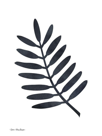 Watercolor Black Plant II   White Modern Wood Framed Art Print with Double Matting by Seven Trees Design