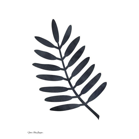 Watercolor Black Plant II   Black Modern Wood Framed Art Print with Double Matting by Seven Trees Design